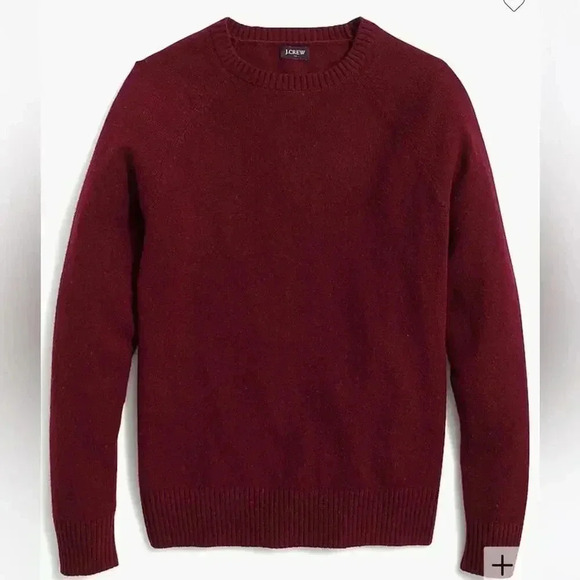 J Crew Factory Crewneck sweater supersoft lambswool blend Heather Cabernet M NWT - Picture 3 of 6